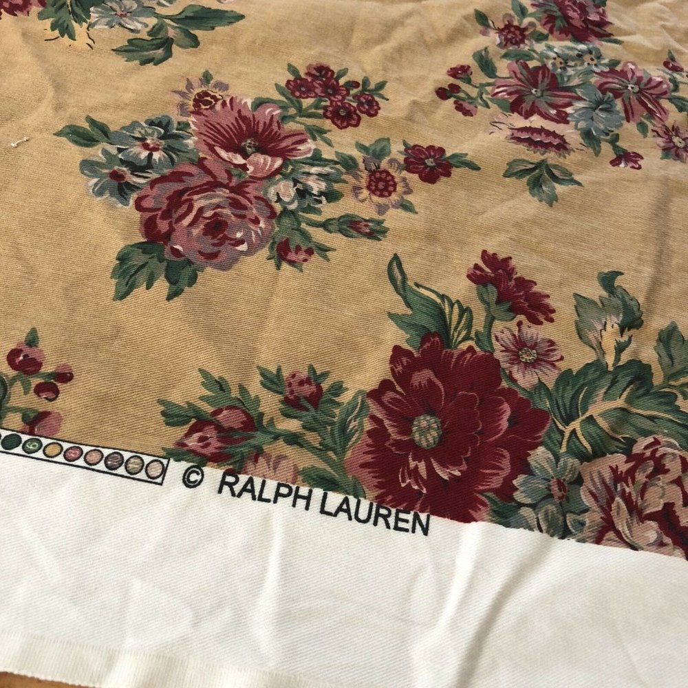 Ralph Lauren Floral Print Fabric Panel in Mustard, Red, Green